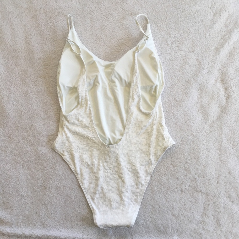 AEO Aerie White Smocked Swimsuit - Picture 7 of 8